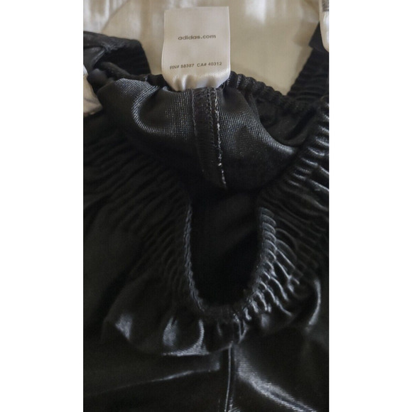 Adidas Basketball Warmup Pants Womens Sz L Snap Button Tear Away Polyester Black - Picture 9 of 14